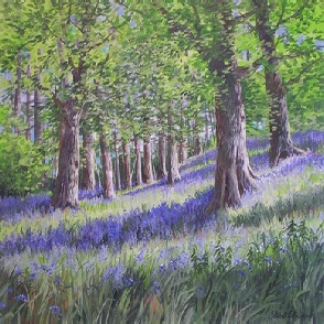 Bluebell Wood by - Acrylic by Isabel Blincow