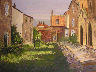 Fisherhead, Robin Hood's Bay - Pastel by Isabel Blincow