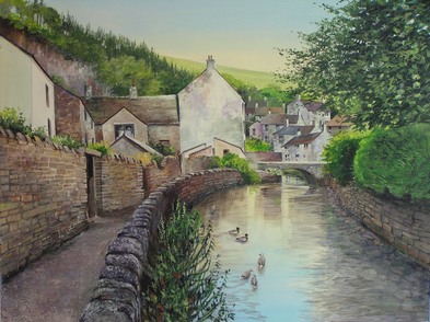 River at Castleton - Acrylic by Isabel Blincow