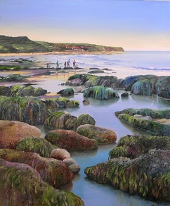 Robin Hood's Bay from Boggle Hole - Acrylic by Isabel Blincow