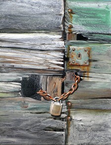 Rusty Lock - Acrylic by Isabel Blincow