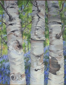 Silver Birches - Acrylic by Isabel Blincow