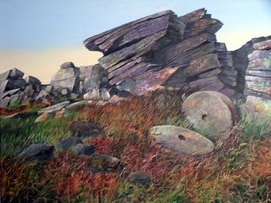 South Stanage Millstones - Acrylic by Isabel Blincow